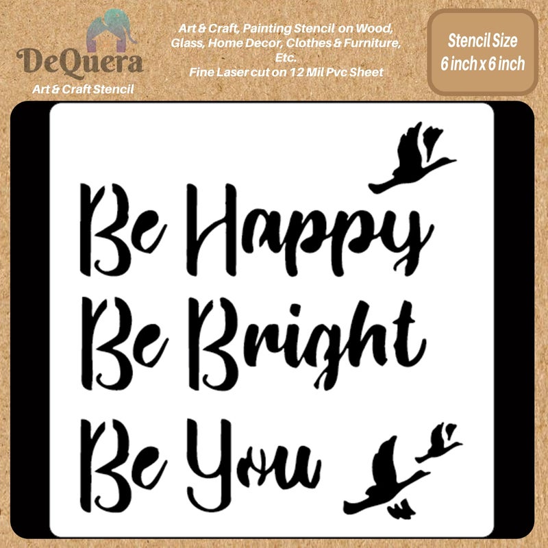 DeQuera Art Craft Stencil for Painting on Wood Funiture Wall use for Home Dcor Wardrobe Dcor Living Room Bedroom Study Room Size 6 x 6 inch D173 - Image 1