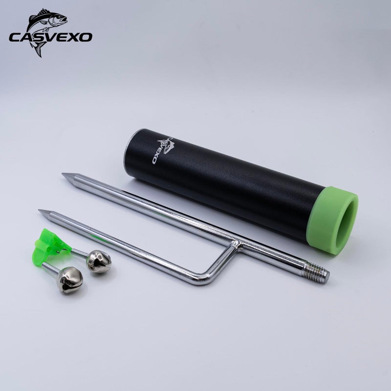CASVEXO Fishing Pole Holder , 2 Pack Aluminum Fishing Rod Holder for Ground, Rod Holders for Bank Fishing, Double Spike Support, 2 Free Alarm Bells - Image 5