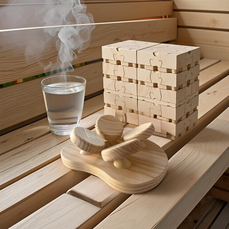 Benks Wooden Sauna Headrest with rotatable disc, Sauna Pillowï¼ŒSauna Accessory for Stiff Neck, Shoulder Pain, Head Health and Relaxation - Image 5