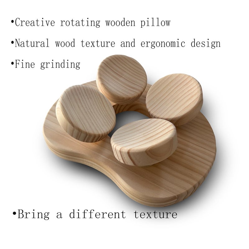 Benks Wooden Sauna Headrest with rotatable disc, Sauna Pillowï¼ŒSauna Accessory for Stiff Neck, Shoulder Pain, Head Health and Relaxation - Image 2