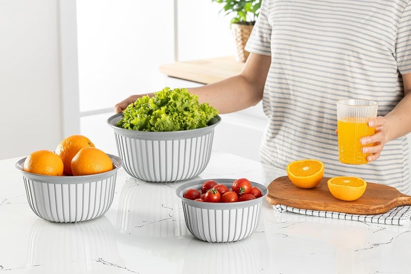 Orchid Foly Life Linea Round Bowl 1 Liter, Plastic Mixing Bowl, Serving Bowls Perfect for Salad, Fruits Serving & Baking Bowl, Snacks Bowl, Cereal Bowls Large Soup Bowl (BNM-6898) - Image 4