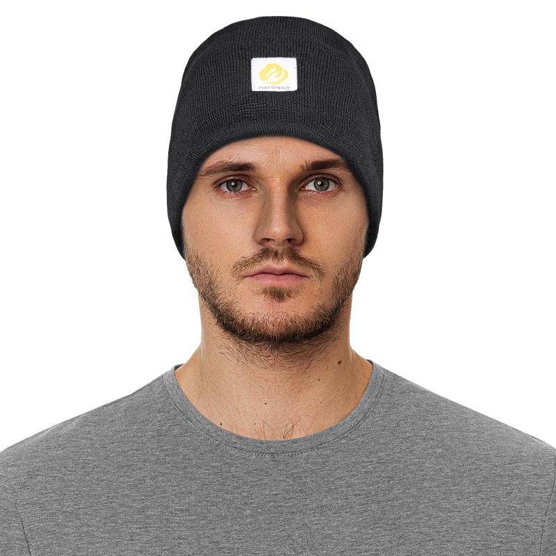 Fullsheild FR Double-Layer Thermal Knit Beanie Cap Warm Winter Flame Resistant Head Covering Welding Hat Black - Image 4