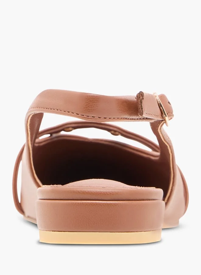 سيليست Women's Logo Accent Slingback Sandals with Buckle Closure