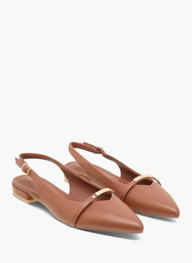 سيليست Women's Logo Accent Slingback Sandals with Buckle Closure