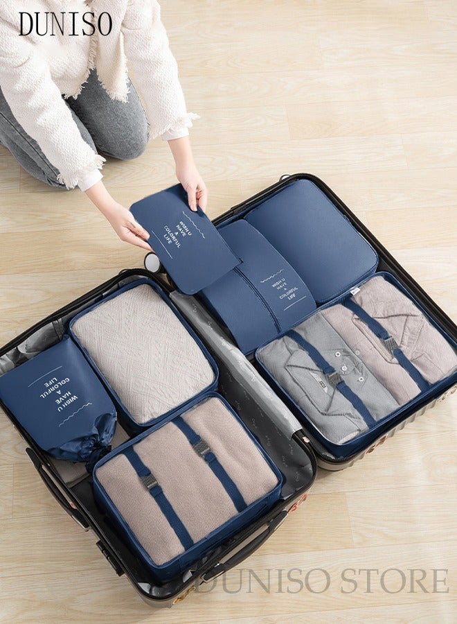 DUNISO 7PCS Travel Storage Bag Set Multi-functional Clothing Sorting Packages Travel Packing Compression Pouche Luggage Organizer Pouch for Moving Traveling  - Image 5