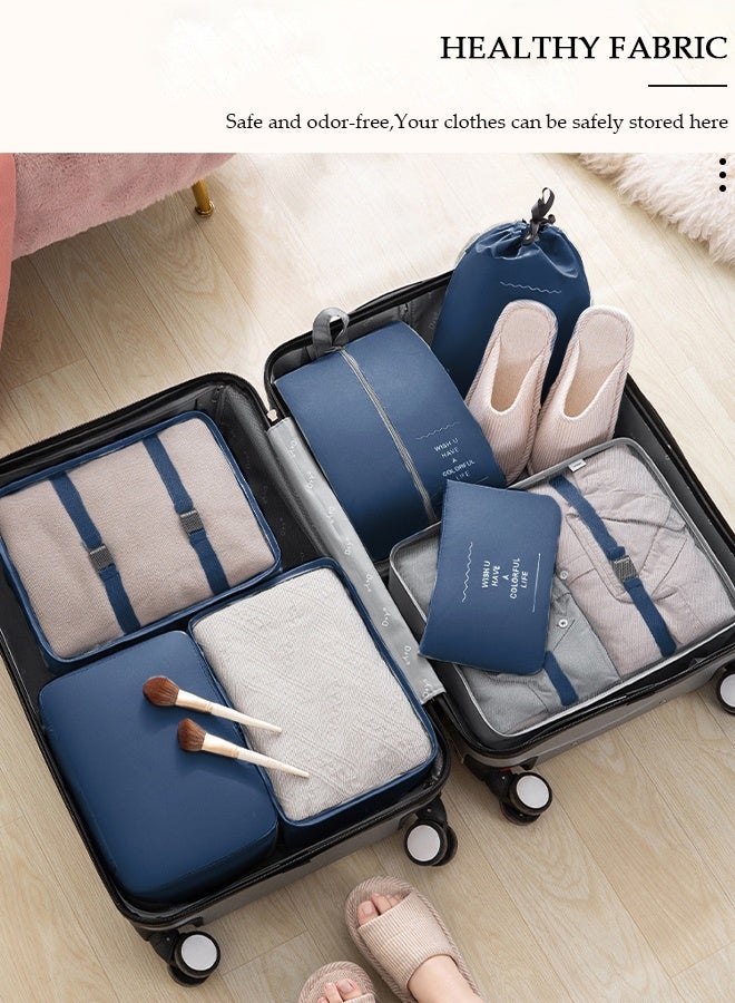 DUNISO 7PCS Travel Storage Bag Set Multi-functional Clothing Sorting Packages Travel Packing Compression Pouche Luggage Organizer Pouch for Moving Traveling - Image 3