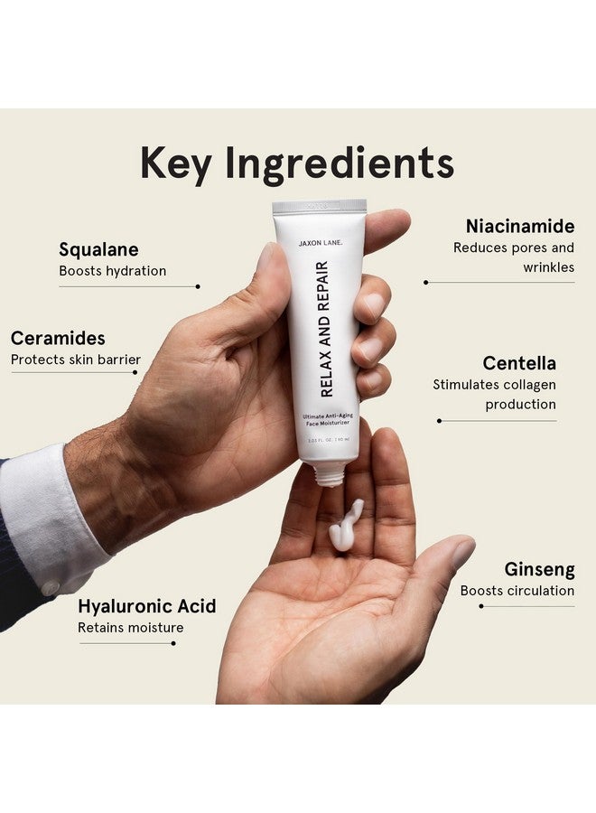 JAXON LANE RELAX AND REPAIR Anti Aging Face Moisturizer for Men | Anti Wrinkle Cream for Face, Night Cream, Eye Cream with Niacinamide (Vitamin B3), Hyaluronic Acid, Vitamin E & Ceramides For Skin - Image 3