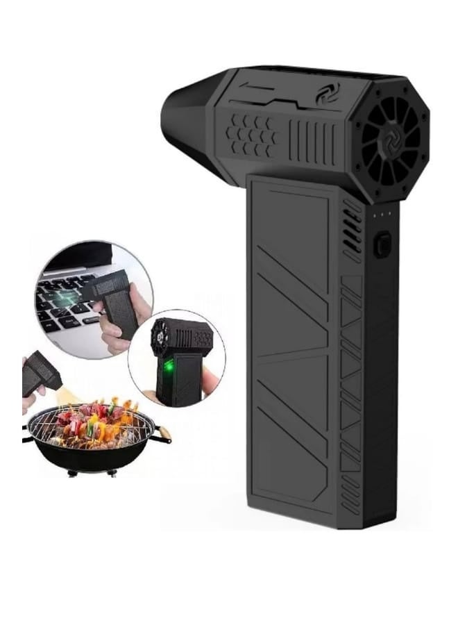 Electric Air Duster 130000 RPM Handheld Turbo Jet Fan, Portable Cordless Blower for Car Cleaning, Laptop, Keyboard, Powerful Mini Air Blower Fan for Home, Camping and Outdoor Use