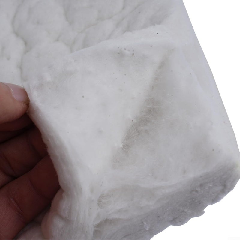 Repeated detach compatible build Calcium Magnesium Silicate Fiber Fireplace Blanket, White High-Temperature Insulation for Firebox Safety, Gel Burner, Bioethanol Ceramic Wool Compatible, Leak-Proof Design, Easy Cut(30X20X3CM) All condition resistant crafted quality - Image 4