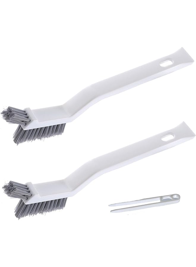 promass Pot Pan and Dish Brush,White Handle Flexible Brush Versatile Cleaning Tools with Long Lasting Bristles Kitchen Brush,2Pack White - Image 1