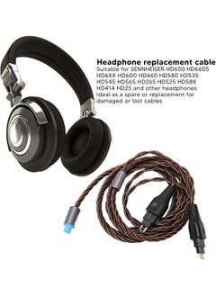 Sorandy Replacement Audio Headphones Cable For Sennheiser Hd650 Hd600 Hd580 Hd6Xx Hd565 Hd535 Hd525 2.5Mm 3.5Mm 4.4Mm Plug Silver Plated Copper Extension Aux Cord 1.2Meters 3.9Feet  - Image 3
