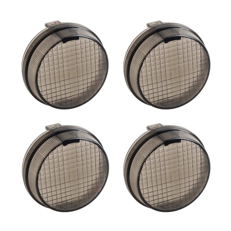 غطاء عدسة إشارة الانعطاف المدخن NTHREEAUTO 4 قطع أمامي وخلفي متوافق مع كاواساكي فولكان 2000 1600 كلاسيك نوماد هوندا شادو كروزرز