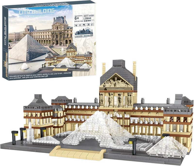CSNRHG Paris Louvre Museum Model Building Blocks Set Micro Bricks World-Famous Architecture Educational Toy for Children and Adults 3377 Pieces Birthday - Image 1