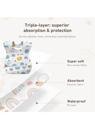 Disposable Baby Bibs 50pcs, Portable Waterproof Bib with Crumb Catcher for Girls and Boys, Individually Packaged Suitable for traveling and outing, Baby Bibs Travel Essential - view 3