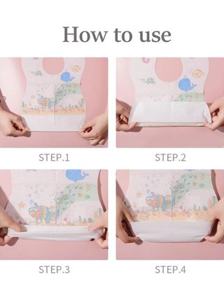 Disposable Baby Bibs 50pcs, Portable Waterproof Bib with Crumb Catcher for Girls and Boys, Individually Packaged Suitable for traveling and outing, Baby Bibs Travel Essential - view 5