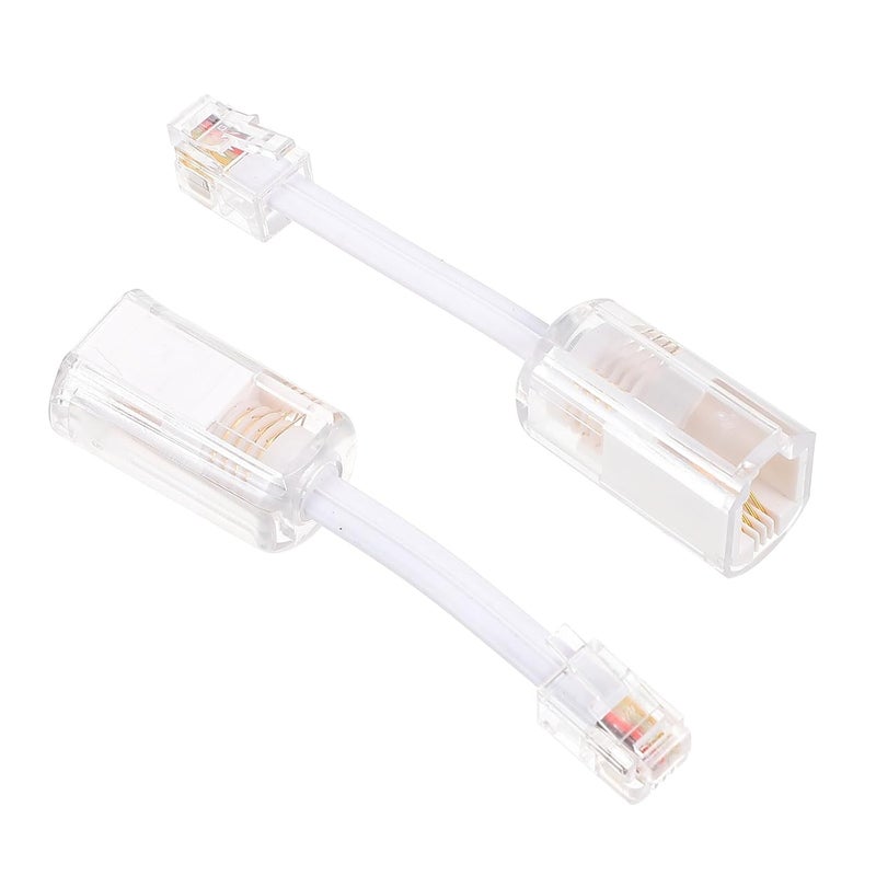 VALICLUD 2 Pack RJ9 Rotating Swivel Phone Cord Detangler Anti Tangle for Landline White - Image 1