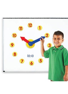 Learning Resources Magnetic Time Activity Set Homeschool Time Telling Basic Math Skills Giant Demo Clock Whiteboard Accessories Grades K+ Ages 5+  - Image 2