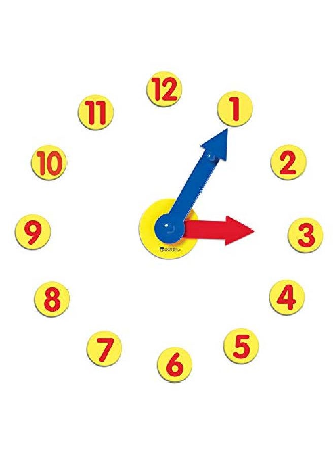 Learning Resources - Magnetic Time Activity Set Homeschool Time Telling Basic Math Skills Giant Demo Clock Whiteboard Accessories Grades K+ Ages 5+ - Image 1