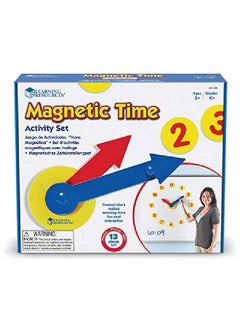 Learning Resources Magnetic Time Activity Set Homeschool Time Telling Basic Math Skills Giant Demo Clock Whiteboard Accessories Grades K+ Ages 5+  - Image 5
