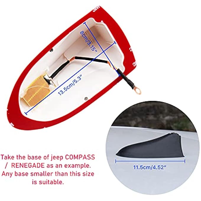 Carwiner Car Shark Fin Cover Roof Aerial Base For Car Suv Most Auto AccessoriesRed - Image 4