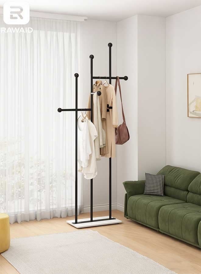 رَوَائِد حامل معاطف بقاعدة رخامية، حامل ملابس معدني ثقيل التحمل، شجرة معاطف لتعليق الملابس والقبعات والأوشحة وحقائب التوت. - Image 1