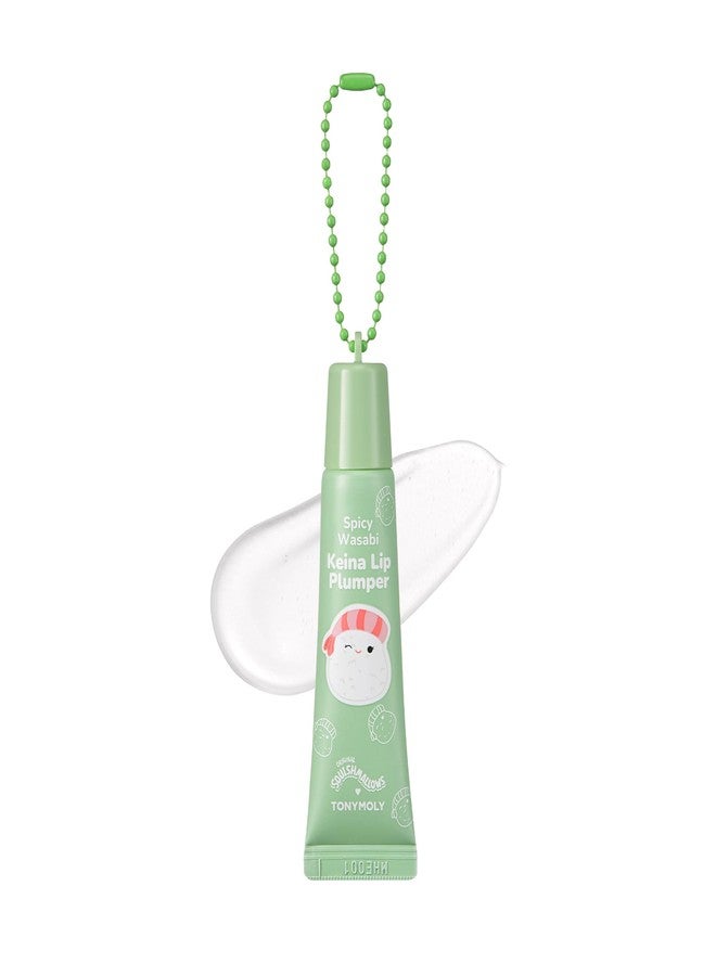 TONYMOLY x Squishmallows Keina Keychain Lip Gloss | Spicy Wasabi Sheer Gloss, Plumping & Hydrating, Non-Sticky High Shine Lip Care, 11ml | Portable, Fun, Limited Edition - Image 1