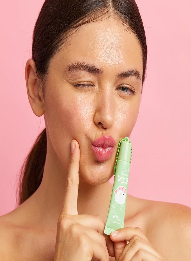 TONYMOLY x Squishmallows Keina Keychain Lip Gloss | Spicy Wasabi Sheer Gloss, Plumping & Hydrating, Non-Sticky High Shine Lip Care, 11ml | Portable, Fun, Limited Edition - Image 5