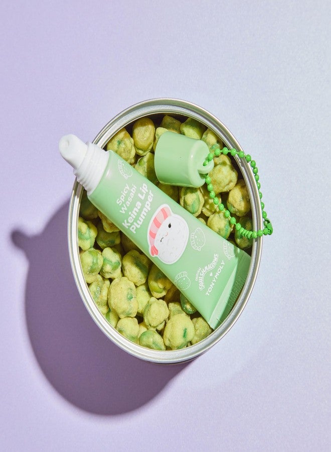 TONYMOLY x Squishmallows Keina Keychain Lip Gloss | Spicy Wasabi Sheer Gloss, Plumping & Hydrating, Non-Sticky High Shine Lip Care, 11ml | Portable, Fun, Limited Edition - Image 4