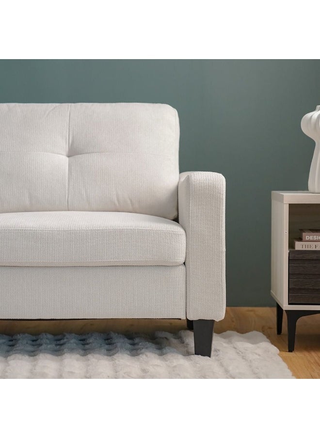 DANUBE HOME Supreme 3 Seater Fabric Sofa Modern Design Three Seat Sofas Comfortable Living Room Furniture L191Xw80Xh88Cm - Cream  - Image 3