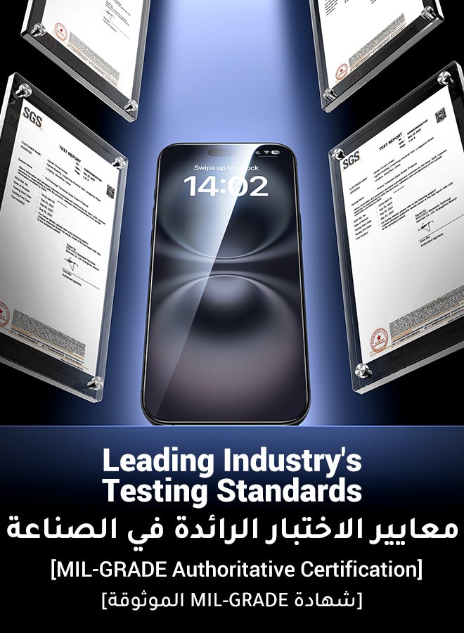 Ugreen 2Pack iPhone 16 15 Plus Screen Protector 6.7 Inch HD Clear Easy Installation Frame Military-Grade Protection Scratch Resistant, Anti-Fingerprint, 9H Tempered Glass Film For iPhone 16 15 Plus - Image 2