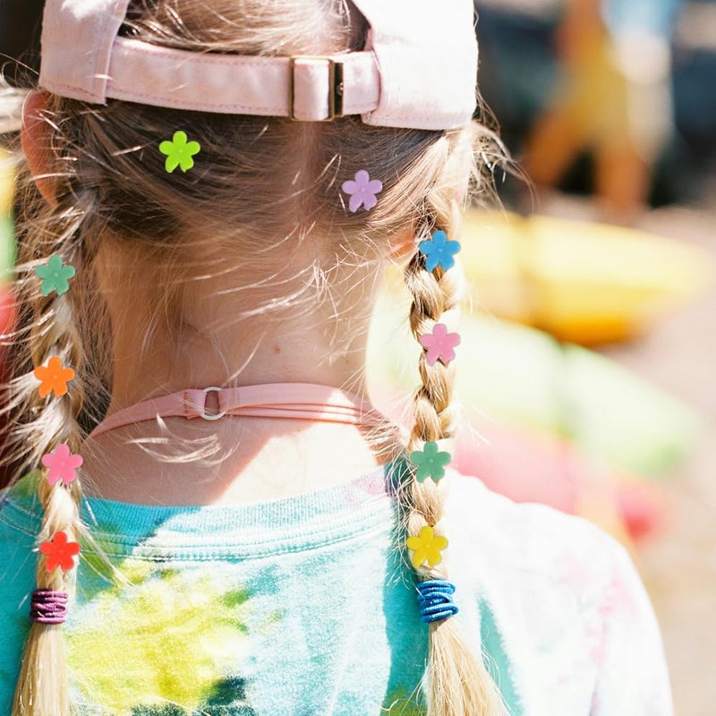 Yongdeli Mini Flower Hair Clip Flower Clips,Colorful Mini Hair Claw,for Women, Girls,Baby, Toddler Bangs Strong Grip Small Tiny Rainbow Hair Clips (100, Assorted) - Image 5