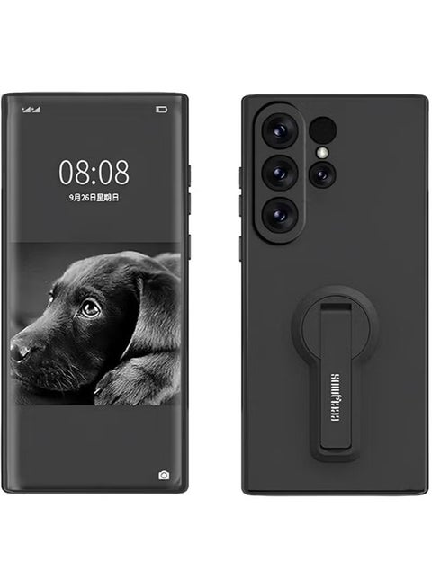 Samsung Galaxy S24 Ultra Case with Magnetic Ring Holder [Compatible with MagSafe]  Grade Drop Protection] Translucent Matte Back Scratchproof Phone Case for Galaxy S24 Ultra Black