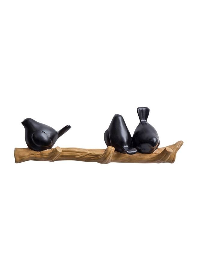 NIBEMINENT Qiangtie 3D Birds Shape Decorative Hook Black/Brown 34x6.5x11cm 