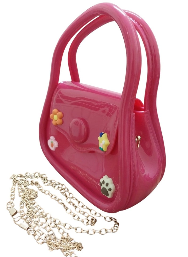 Small Acrylic Hand & Crossbody Bag with Stylish Chain