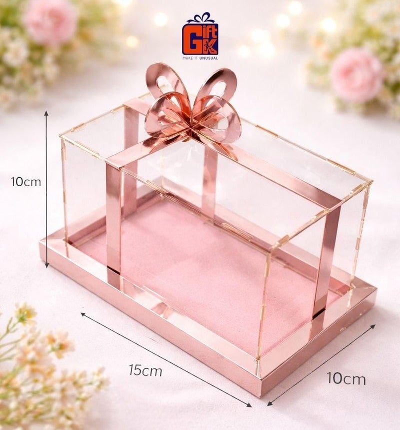 Gift Boxes - Elegant cardboard packaging for weddings, birthdays, and special occasions with ribbon closure, durable design for chocolates, jewelry, or small presents, (Rose Model 2)