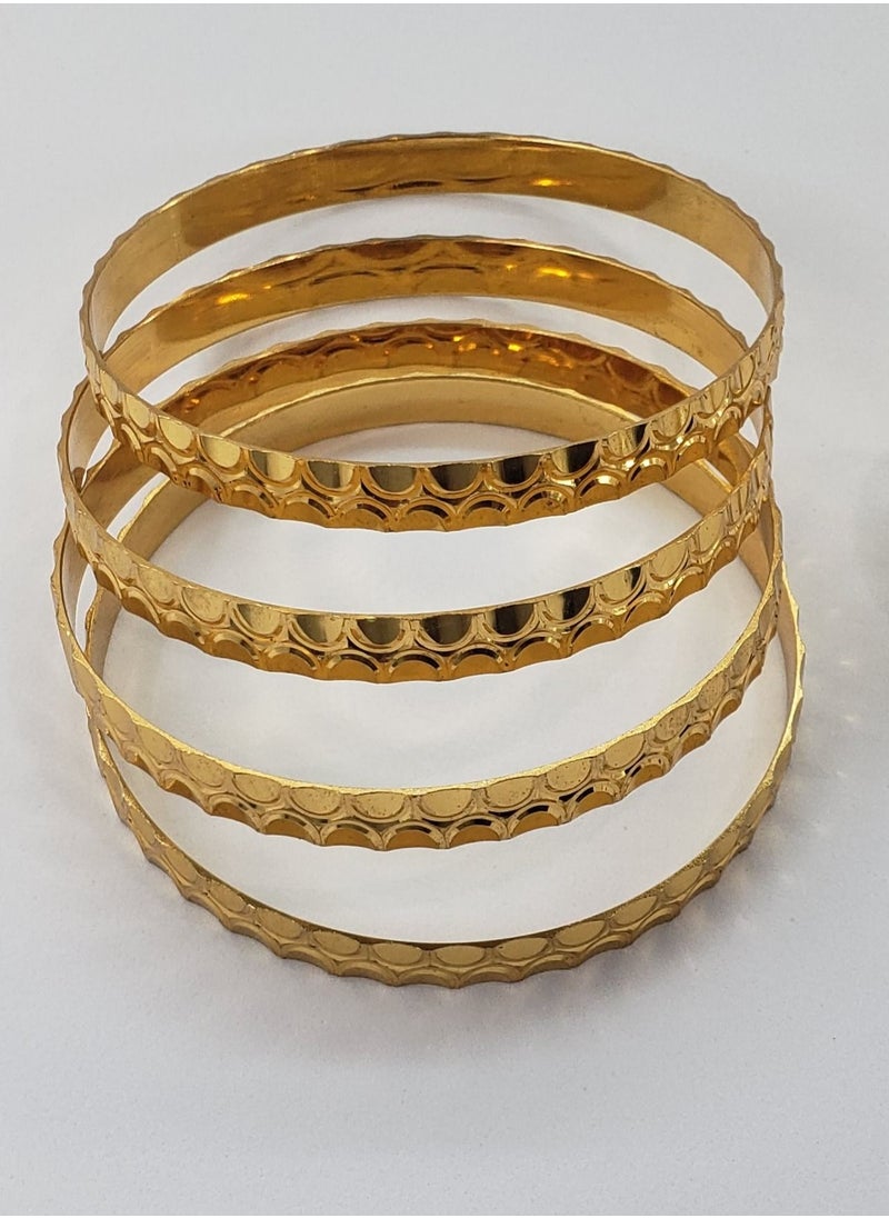 Gold Plated Bangles set with Finger Ring-Size 2.8