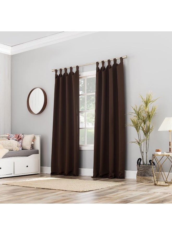 Sun Zero Easton Energy Saving Blackout Tab Top Curtain Panel 40 x 84 Chocolate - Image 5