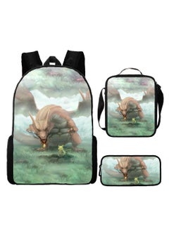 Pikachu New Cartoon Anime Student Backpack Three-Piece Set 29*42*16cm 