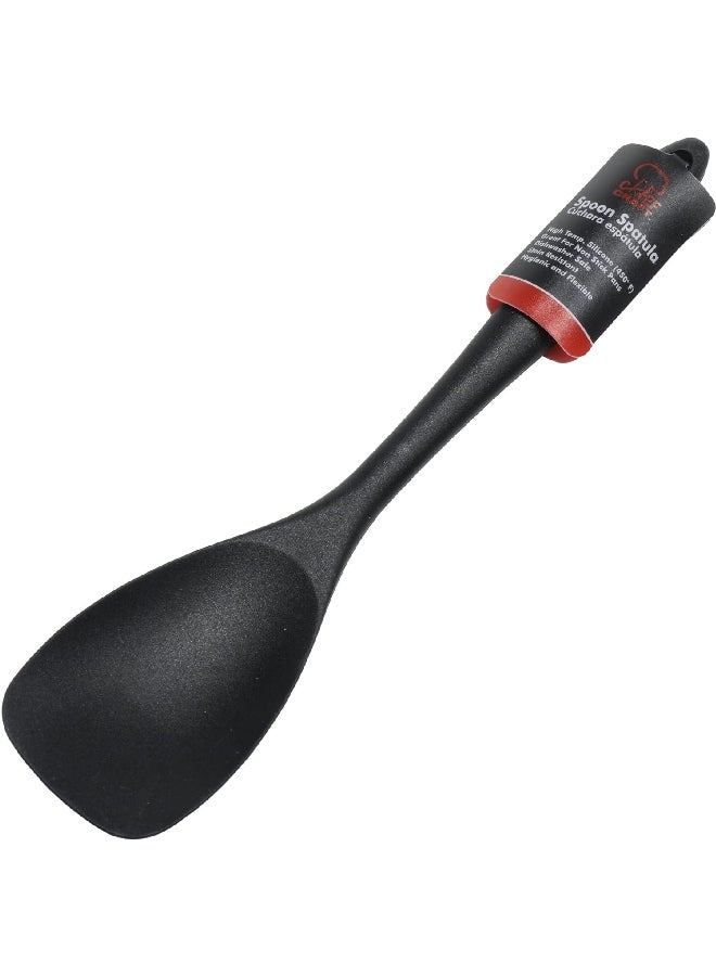 Chef Craft Premium Dishwasher Safe Silicone Spoon Spatula Black 11.5inch 13667 - Image 2