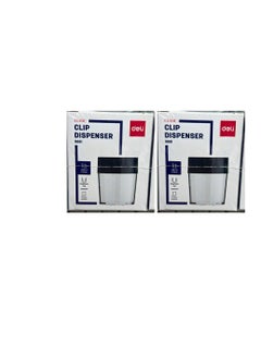 Deli Clip Dispenser Clear/Black /Deli Magnetic Paper Clip Dispenser  - Image 1