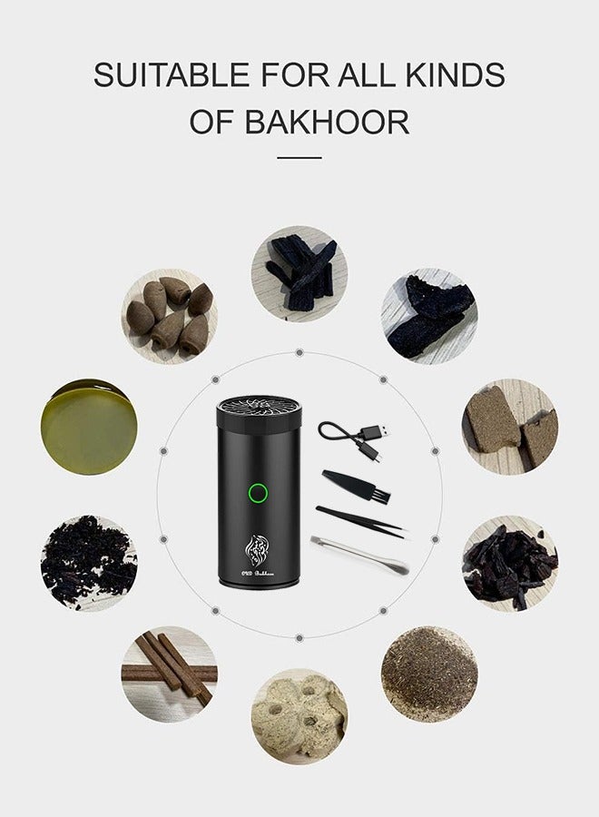 Oud Bukhoor Usb Type-C Rechargeable Car Power Burner Black - Image 5