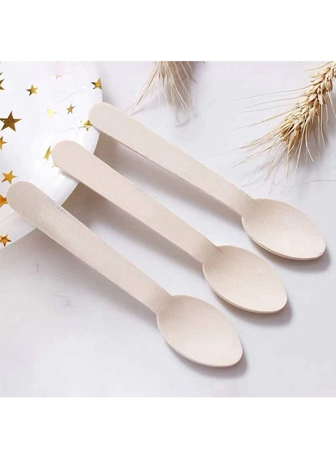 SNH Packing Disposable Wooden Spoon - Heavyweight Disposable Knife, Heavy Duty Cutlery - Wooden Utensils - Perfect For Parties And Restaurants - 50 Pieces.  - Image 5