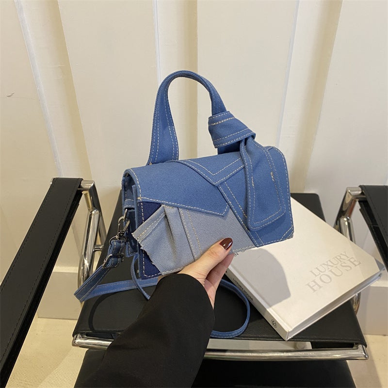 Denim Patchwork Korean Shoulder Bag 2024 - Image 1