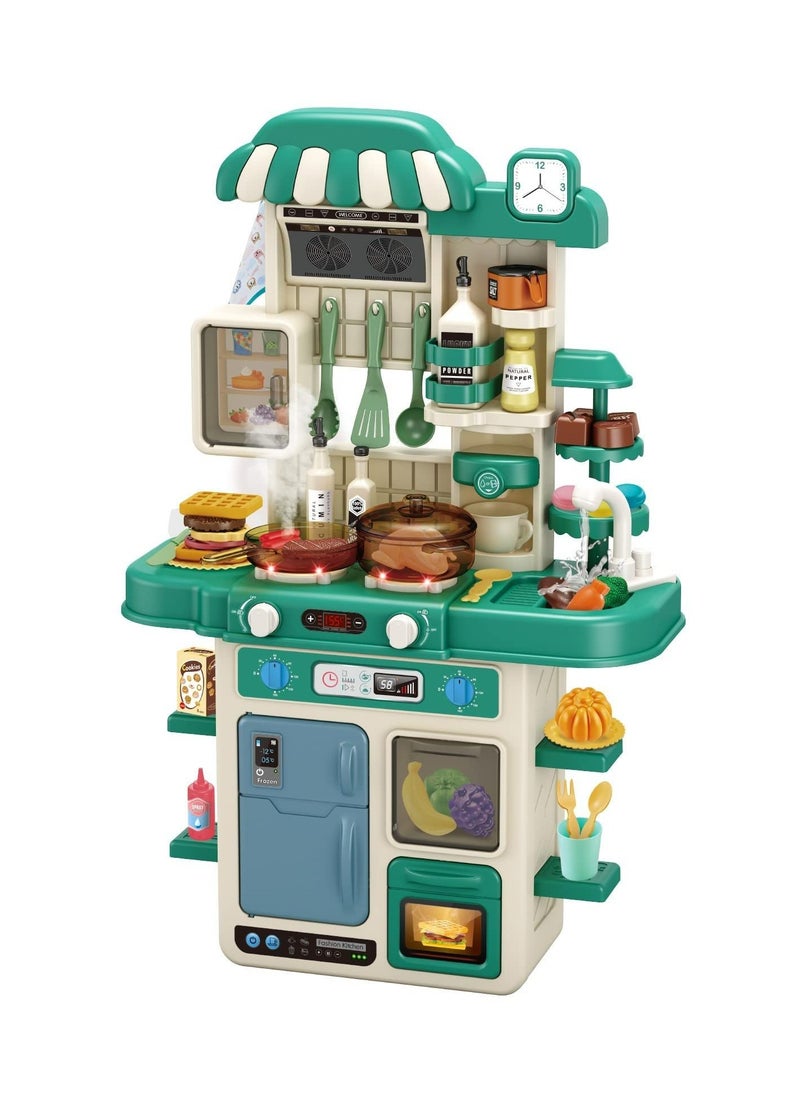 Arabest Kids Kitchen Play set, Mini Kitchen Toy Set, Toddler Cooking Pretend Play Kitchen Appliances with Light & Sound Simulation of Spray Sink Fruit Vegetable Children Role Play Toy for Girls Boys GiftKids Kitchen Play set, Mini Kitchen Toy Set, Toddler Cooking Pretend Play Kitchen Appliances with Light & Sound Simulation of Spray Sink Fruit Vegetable Children Role Play Toy for Girls Boys Gift  - Image 3