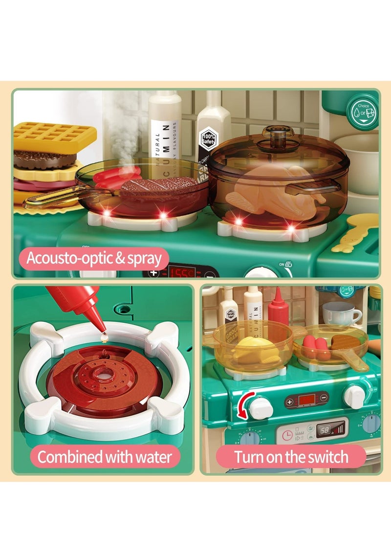 Arabest Kids Kitchen Play set, Mini Kitchen Toy Set, Toddler Cooking Pretend Play Kitchen Appliances with Light & Sound Simulation of Spray Sink Fruit Vegetable Children Role Play Toy for Girls Boys GiftKids Kitchen Play set, Mini Kitchen Toy Set, Toddler Cooking Pretend Play Kitchen Appliances with Light & Sound Simulation of Spray Sink Fruit Vegetable Children Role Play Toy for Girls Boys Gift  - Image 5