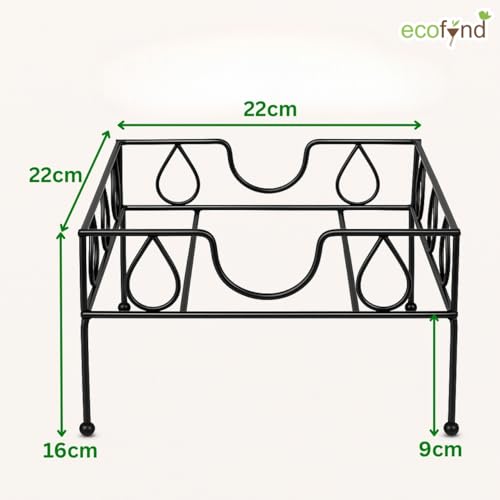 ecofynd Square Heavy Duty Kylo Matka Stand for Kitchen, Water Pot Stand, Terracotta Stand for Kitchen Utensils, Multipurpose Dispenser Rack, Pot Stand, Jar Holder, (PS047-BLK) - Image 2