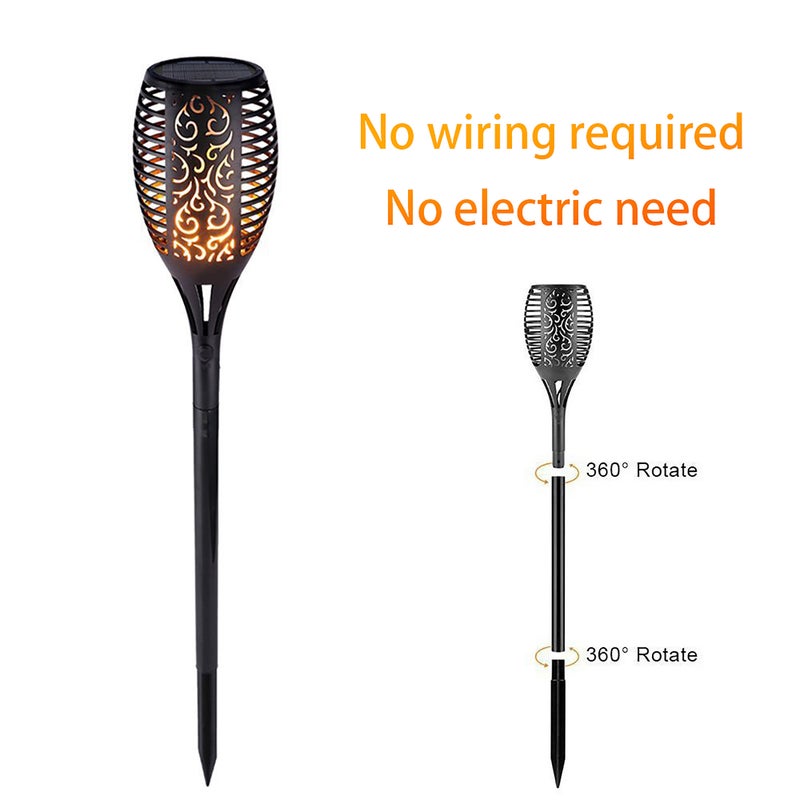 2 Pack Solar Flame Lamp 51LED Solar Torch Light Outdoor with Flickering Flame Landscape IP65 Waterproof Decorative Lights Simple Installation for Courtyard Garden Street - Image 5