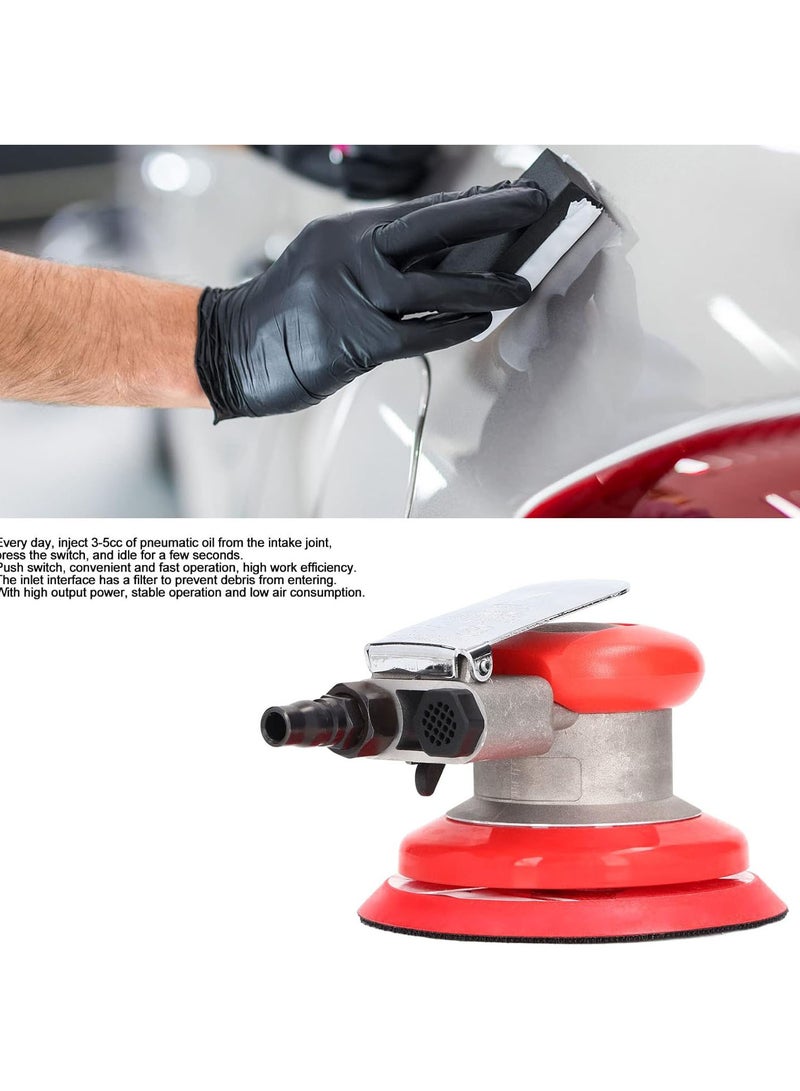 GGOOT Air Random Orbital Sander, 5in Air Orbital Sander Pneumatic Polisher Sandpaper Palm Sanding Machine for Car Furniture Detail Sanding Polishing - Image 2