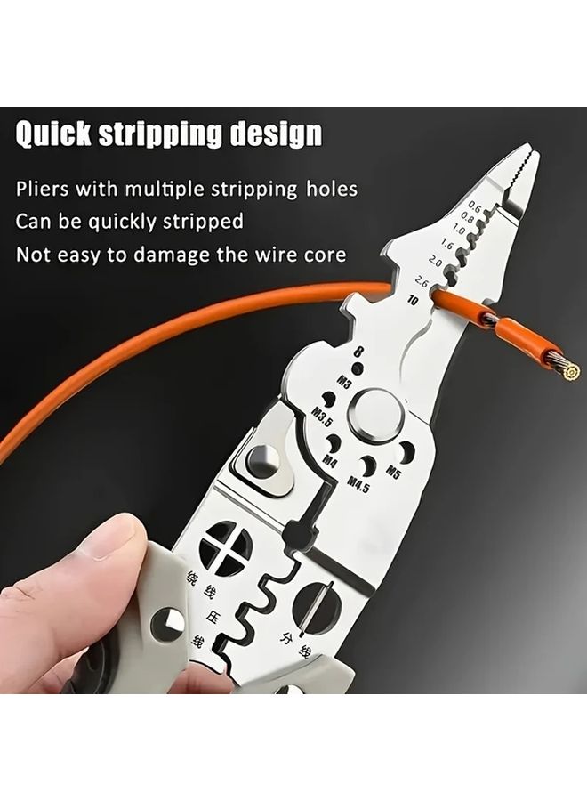 Yellow Black Titanium Electrician Wire Stripper Pliers Adjustable Automatic Cutter Serrated Edge - Image 2