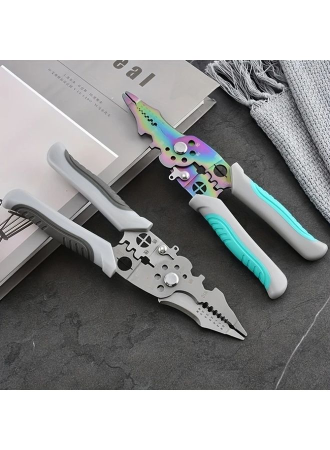 Yellow Black Titanium Electrician Wire Stripper Pliers Adjustable Automatic Cutter Serrated Edge - Image 5